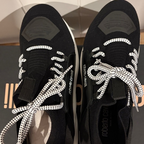 Roberto Cavalli Man Runner Black and White Sneakers Size 45/11 US NIB main image 5